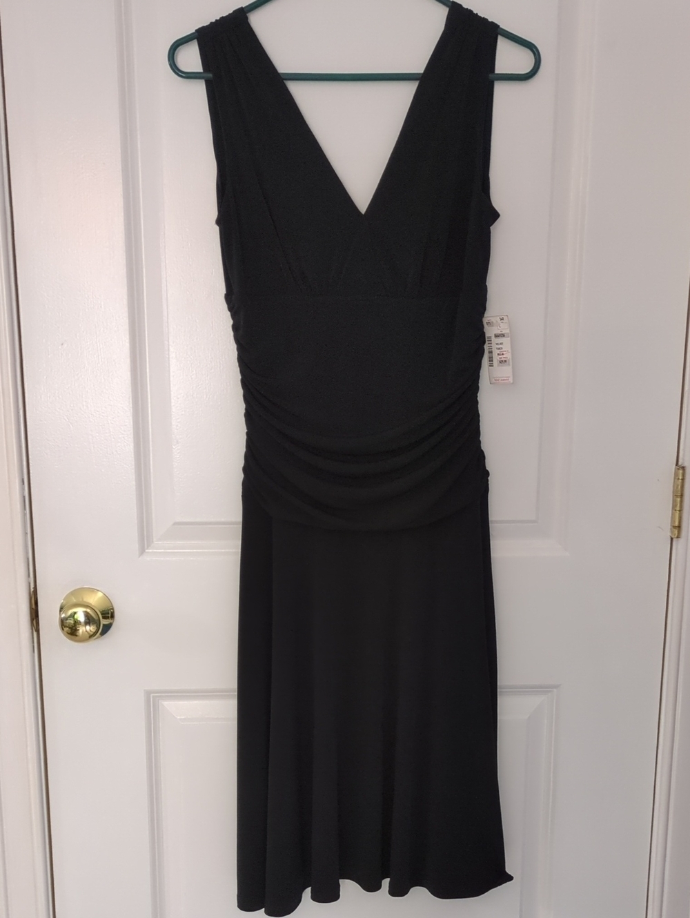 Velvet Torch Black V-Neck Midi Dress